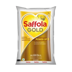 Saffola Gold Oil Milti-Source Rice Bran & Sunflower edible Oil-1Ltr