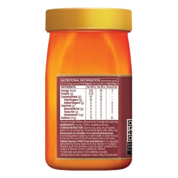 Saffola Honey Active Made With Sundarban Forest Honey 100% Pure, Natural Immunity Booster-250g - Image 2