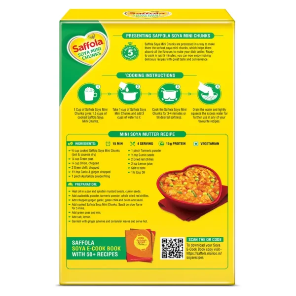 Saffola Soya Mini chunk-Tender & Juicy, high Protein & Fiber-200g - Image 3