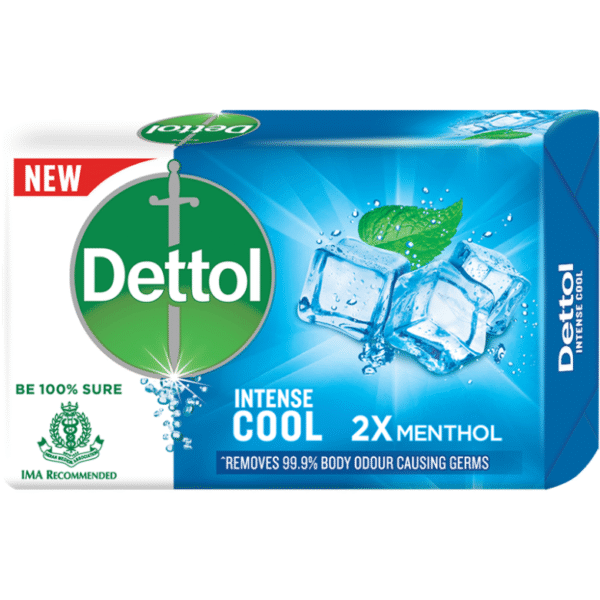 Dettol Intense Cool Bar Soap (3X Menthol)- 150gm
